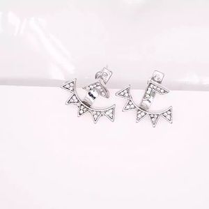 Silver Rhinestone Ear Jackets Earrings